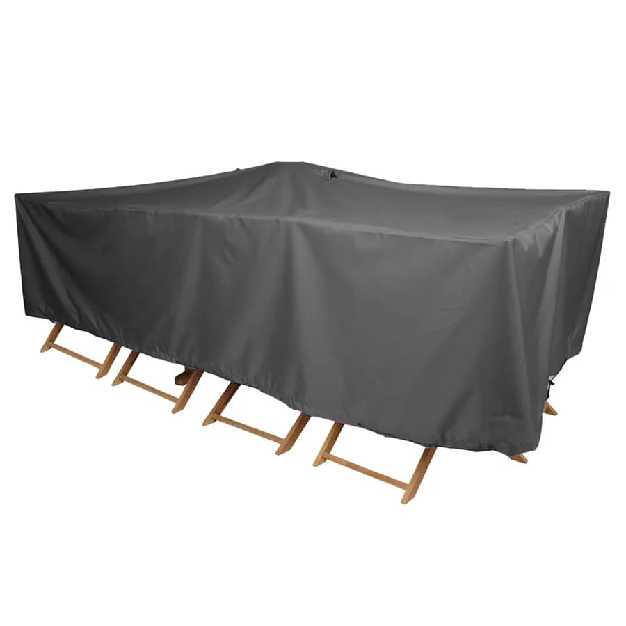 Copertura protettiva per tavolo in poliestere idrorepellente antracite 315x200x70h cm con coulisse regolabile - Wakanda