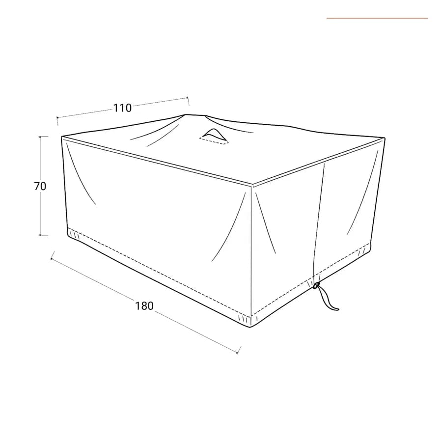 Copertura protettiva per tavolo in poliestere idrorepellente antracite 180x110x70h cm con coulisse regolabile - Wakanda