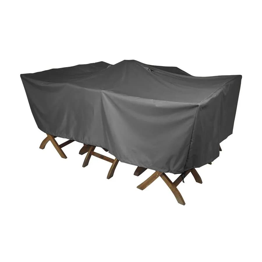 Copertura protettiva per tavolo in poliestere idrorepellente antracite 180x110x70h cm con coulisse regolabile - Wakanda