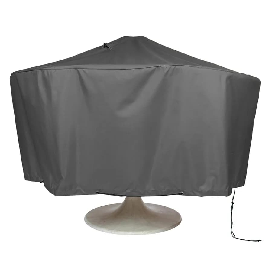 Copertura protettiva per tavolo rotondo in poliestere idrorepellente antracite 160x70h cm con coulisse regolabile - Wakanda