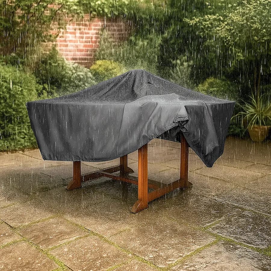 Copertura protettiva per tavolo in poliestere idrorepellente antracite 120x90x70h cm con coulisse regolabile - Wakanda