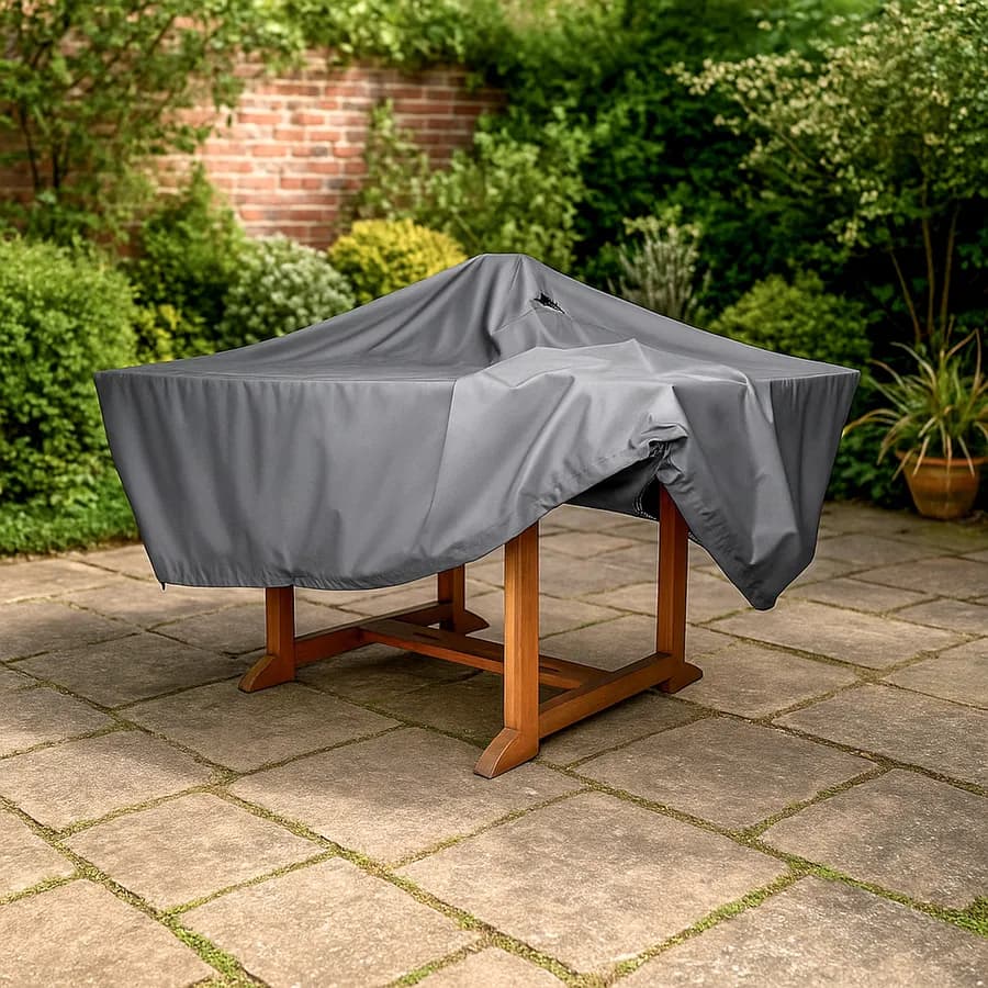 Copertura protettiva per tavolo in poliestere idrorepellente antracite 120x90x70h cm con coulisse regolabile - Wakanda