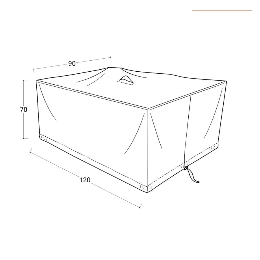 Copertura protettiva per tavolo in poliestere idrorepellente antracite 120x90x70h cm con coulisse regolabile - Wakanda