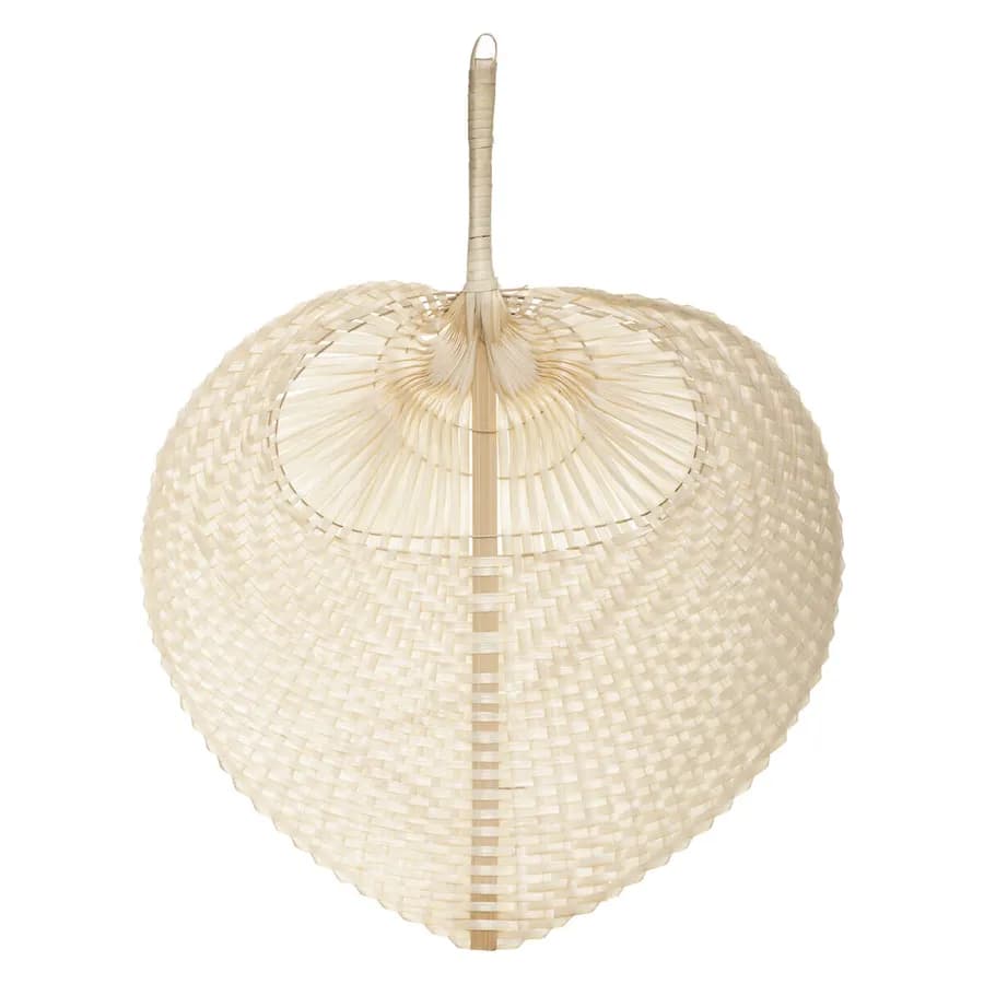 Decorazione da parete 39h cm in bambù naturale a forma di ventaglio