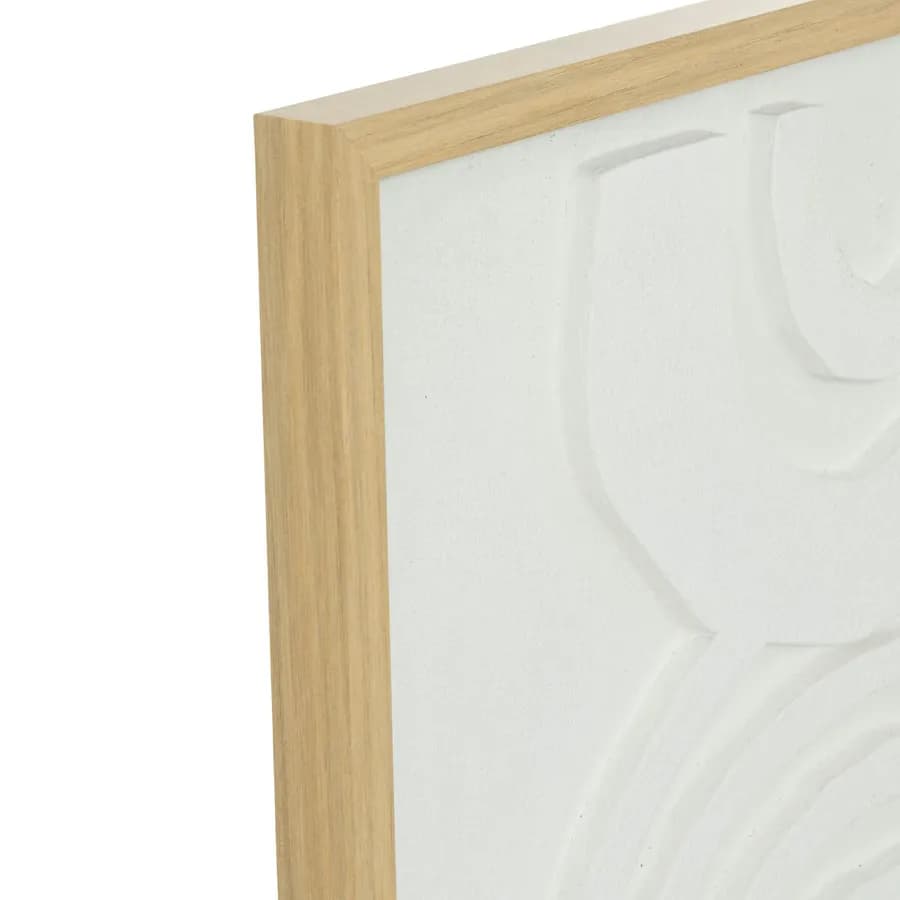 Decorazione da parete 50x70 cm rilievo bianco con cornice in legno