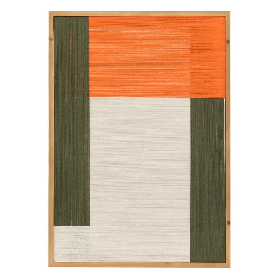 Decorazione da parete 50x70h cm in tessuto multicolore con cornice legno
