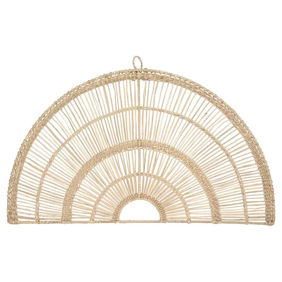 Decorazione da parete 61x36 cm intrecciata in rattan naturale