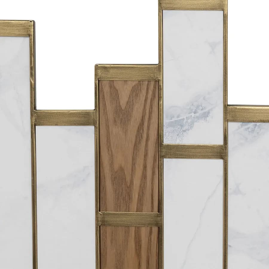 Decorazione da parete 74h cm in legno naturale ed effetto marmo