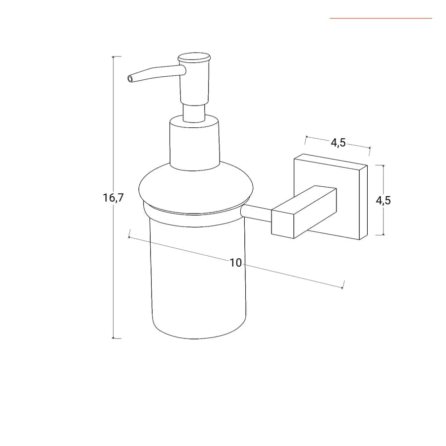 Dispenser sapone a muro in vetro e acciaio nero opaco - Clover