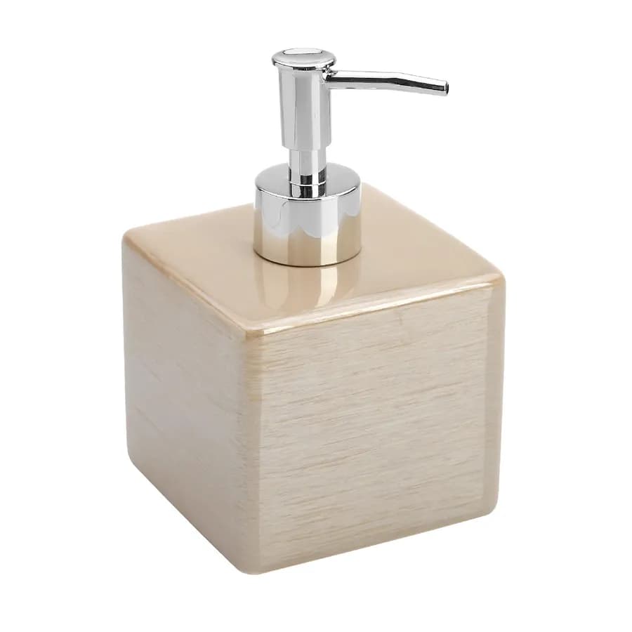 Dispenser sapone in ceramica beige lucido - Linea Cuba