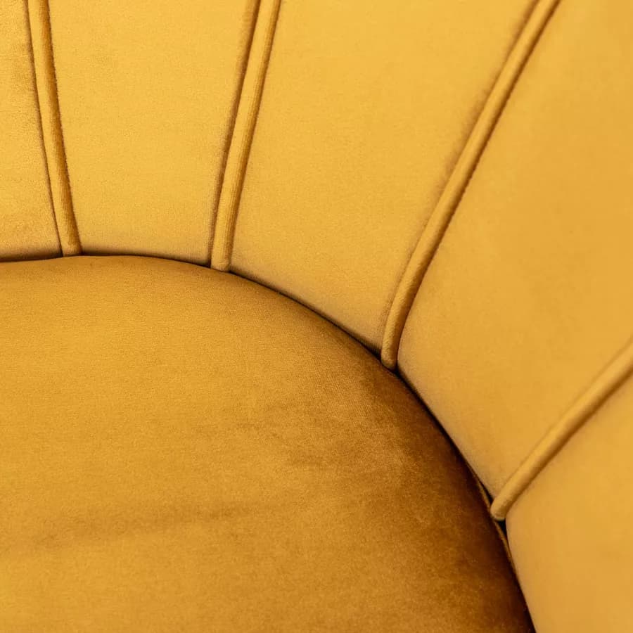 Divano 2 posti in velluto senape gambe oro - Oden