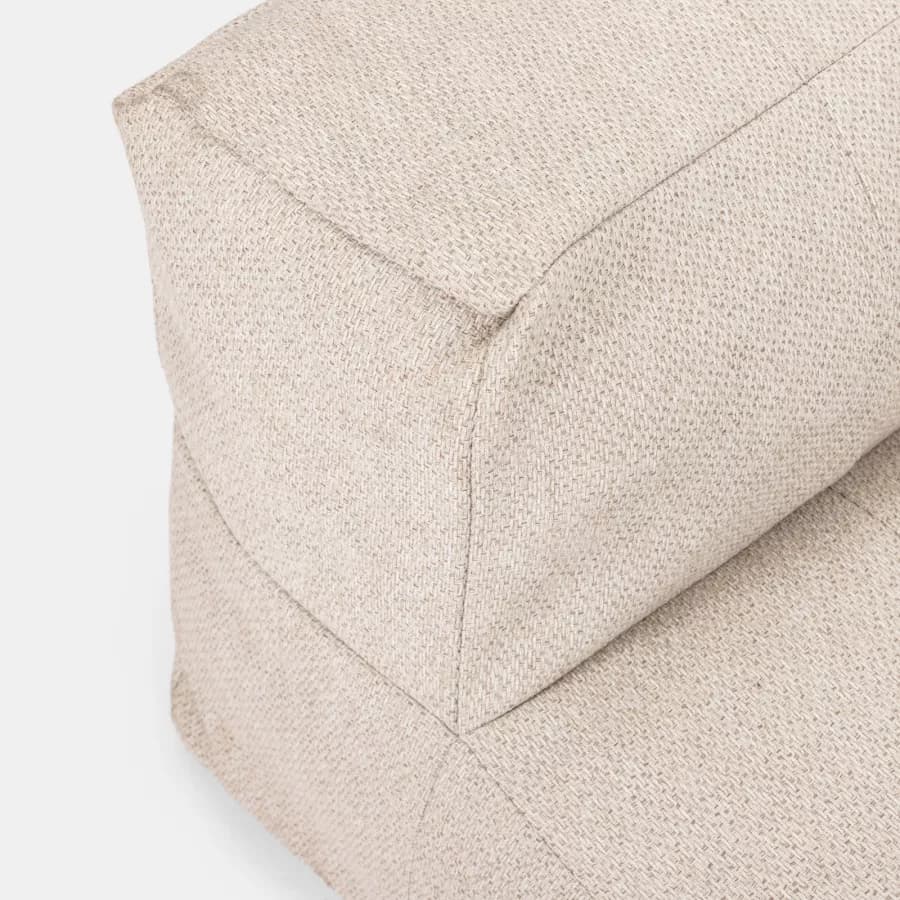 Poltrona angolare in tessuto effetto lino beige - Baku