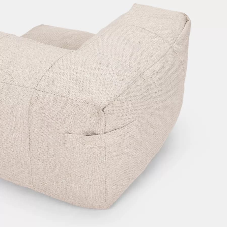 Poltrona angolare in tessuto effetto lino beige - Baku