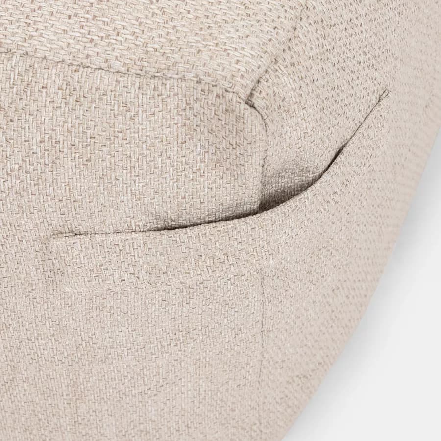 Poltrona angolare in tessuto effetto lino beige - Baku