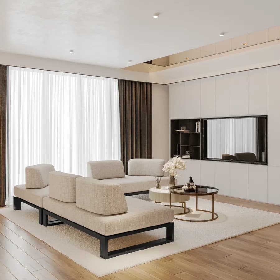 Divano angolare 5 posti in tessuto olefin beige e alluminio antracite - Haven