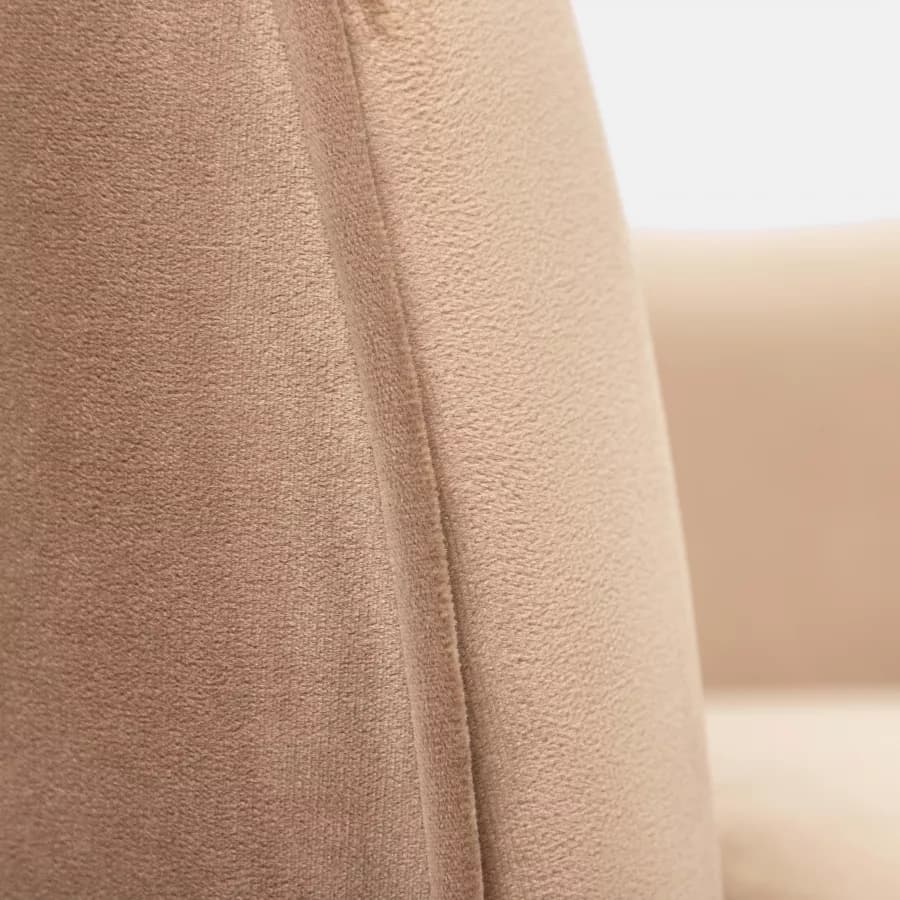Divano 2 posti in velluto beige con gambe champagne - Reef