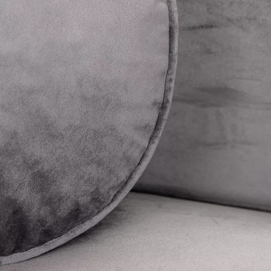 Divano 2 posti in velluto grigio con gambe champagne - Reef