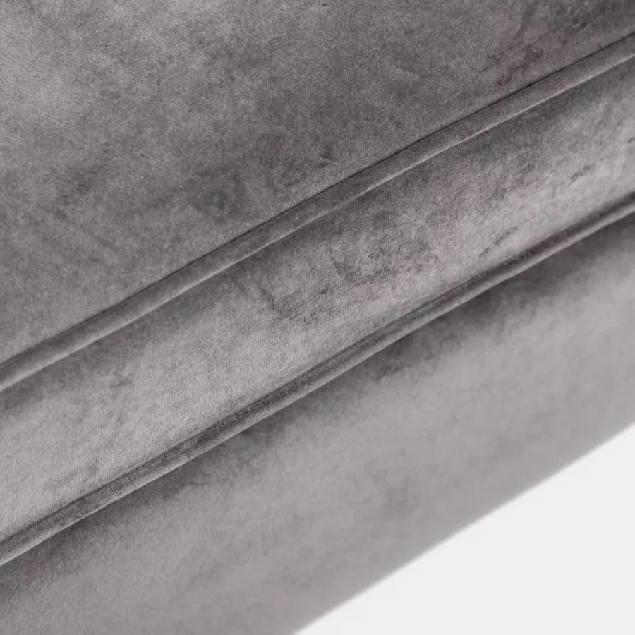 Divano 2 posti in velluto grigio con gambe champagne - Reef