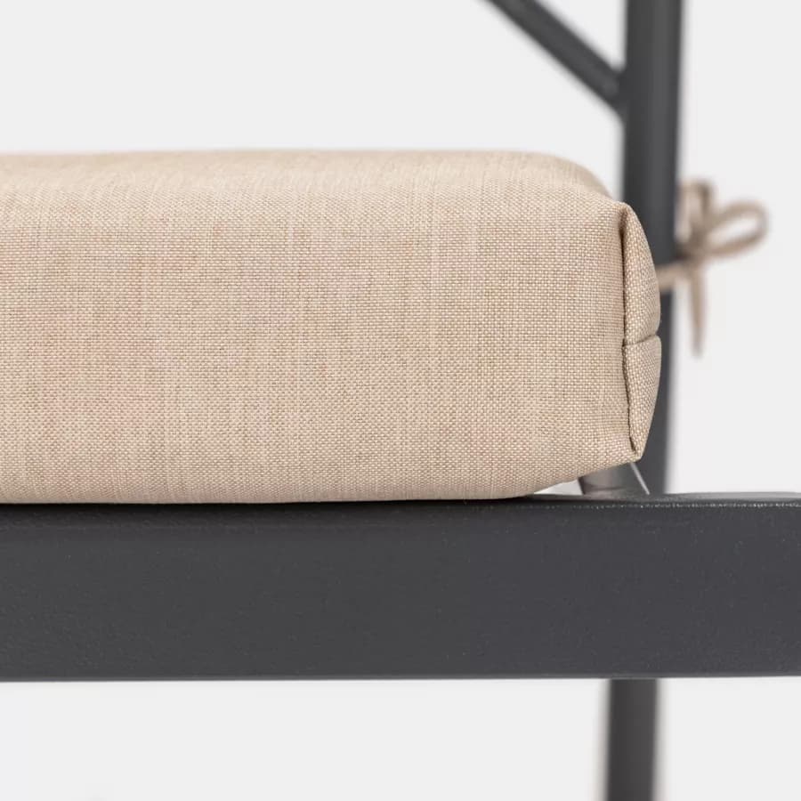 Divano da giardino 124x78h cm in acciaio antracite con cuscino beige - Evans