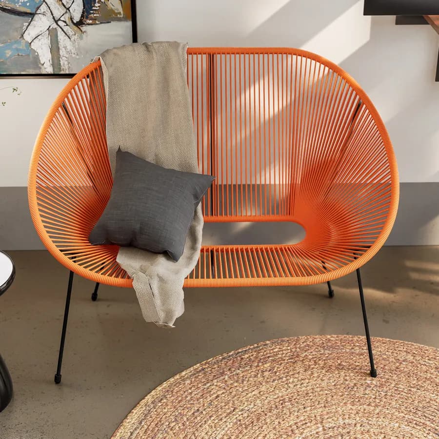 Divano da interno in corda arancione - Kalimba