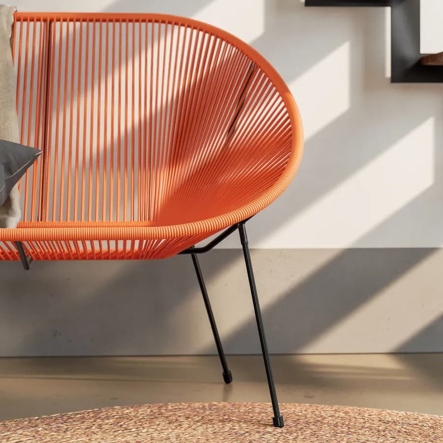 Divano da interno in corda arancione - Kalimba