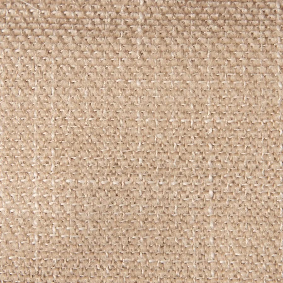 Divano letto 3 posti in tessuto a trama sottile beige con piedi in legno - Breland
