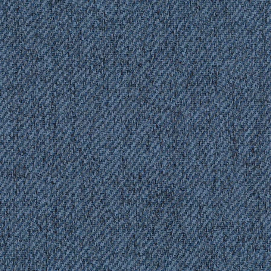 Divano letto 3 posti in tessuto a trama sottile blu jeans con penisola e contenitore - Hayes