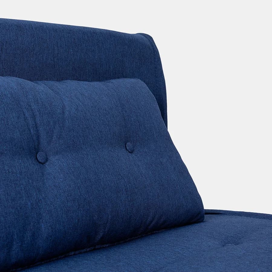 Divano letto in tessuto blu con schienale regolabile in 6 posizioni - Terat