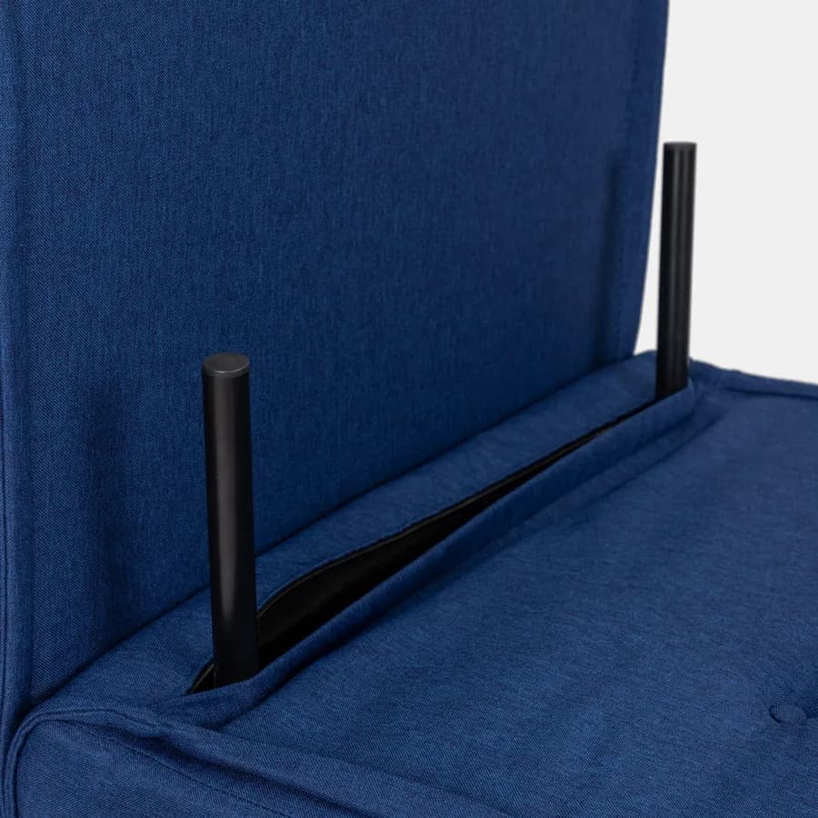 Divano letto in tessuto blu con schienale regolabile in 6 posizioni - Terat