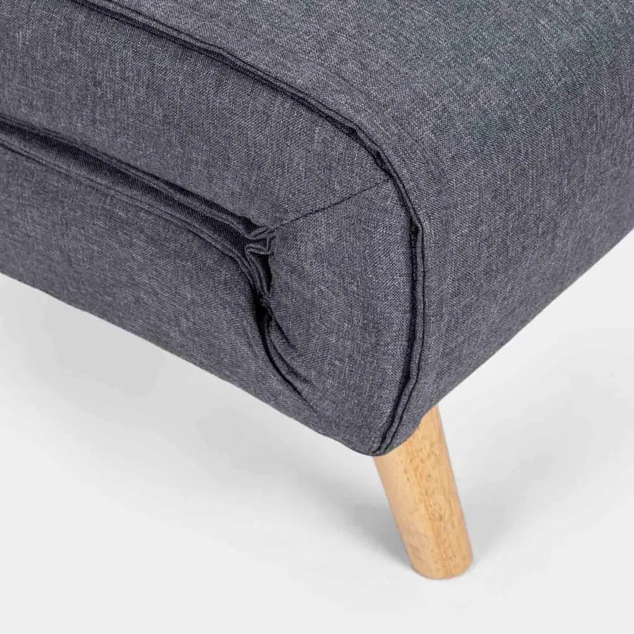Divano letto in tessuto grigio con schienale regolabile in 6 posizioni - Terat