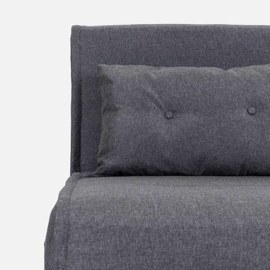 Divano letto in tessuto grigio con schienale regolabile in 6 posizioni - Terat