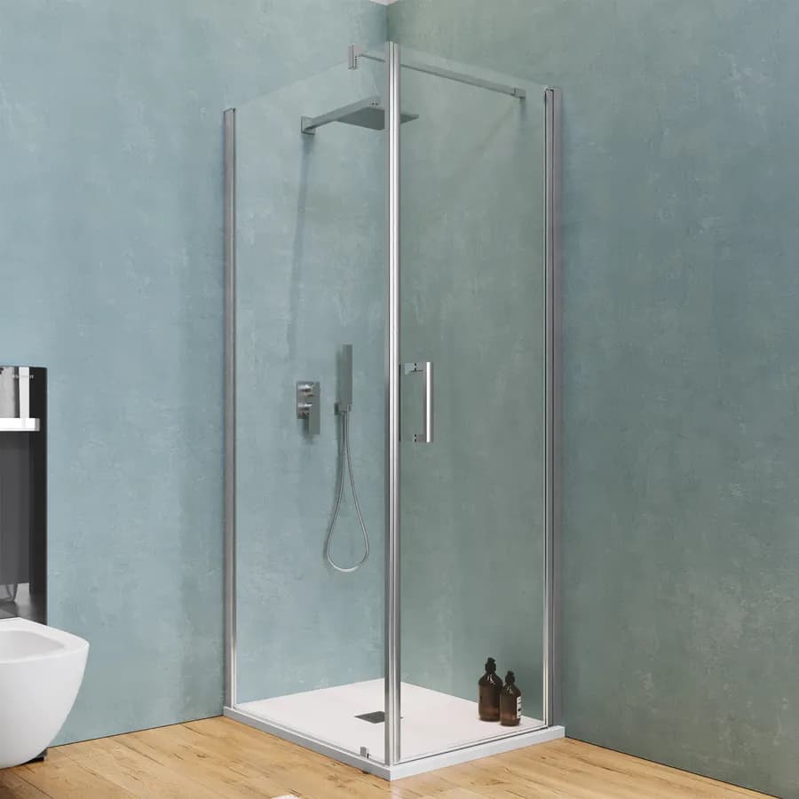 Box doccia 100X80 cm battente con vetro anticalcare trasparente e profilo cromo 200h - Artego