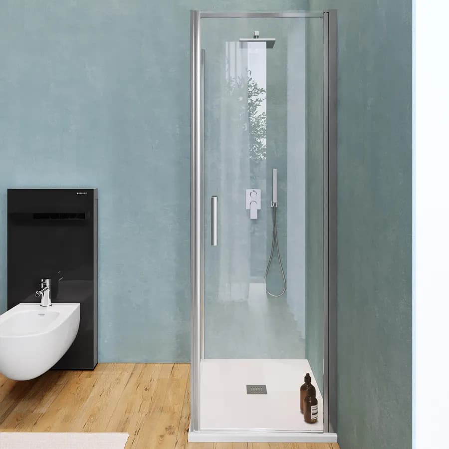Box doccia 100X80 cm battente con vetro anticalcare trasparente e profilo cromo 200h - Artego