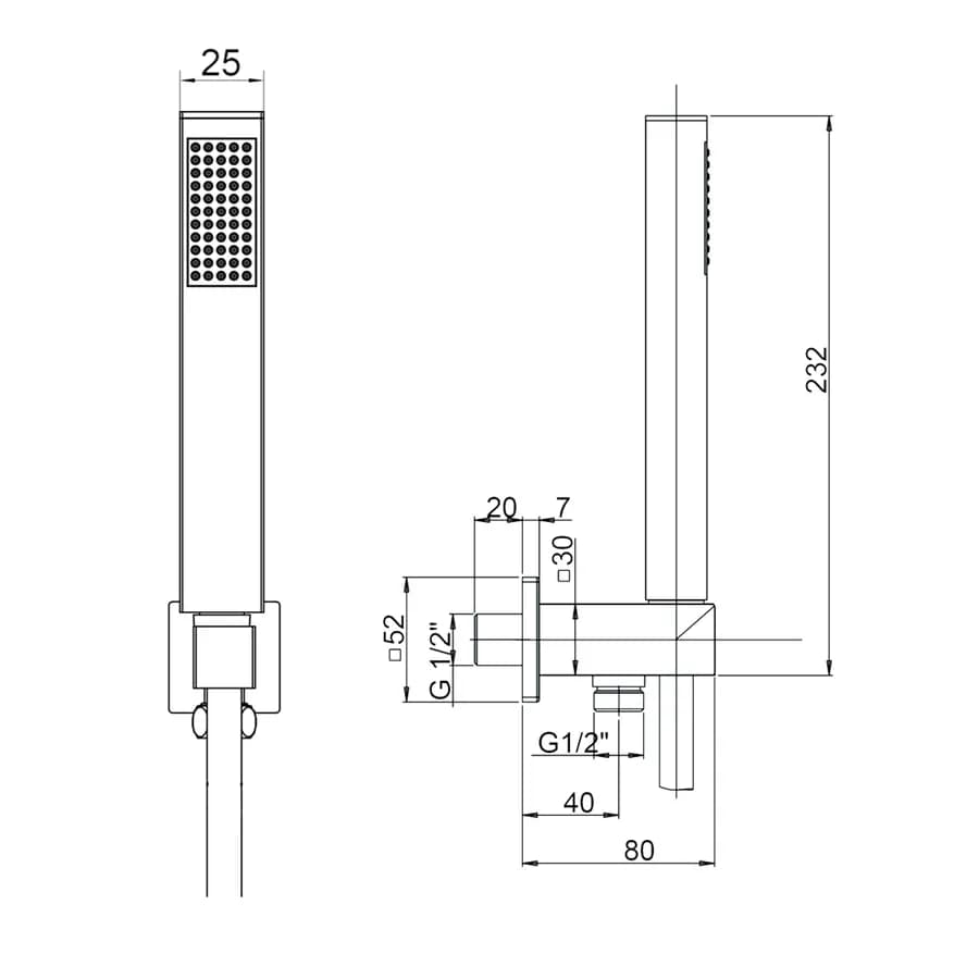Set doccetta con supporto a muro e presa acqua Glint di Jacuzzi - Rubinetteria