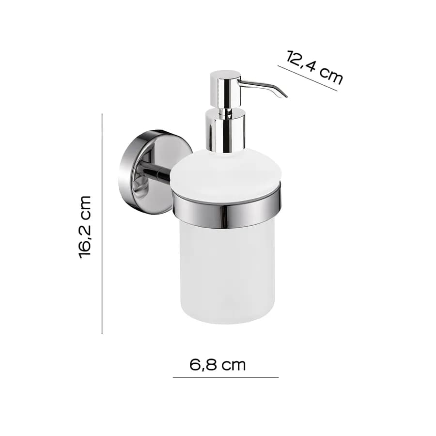 Dosasapone a muro in acciaio inox cromo e vetro satinato - Project di Gedy