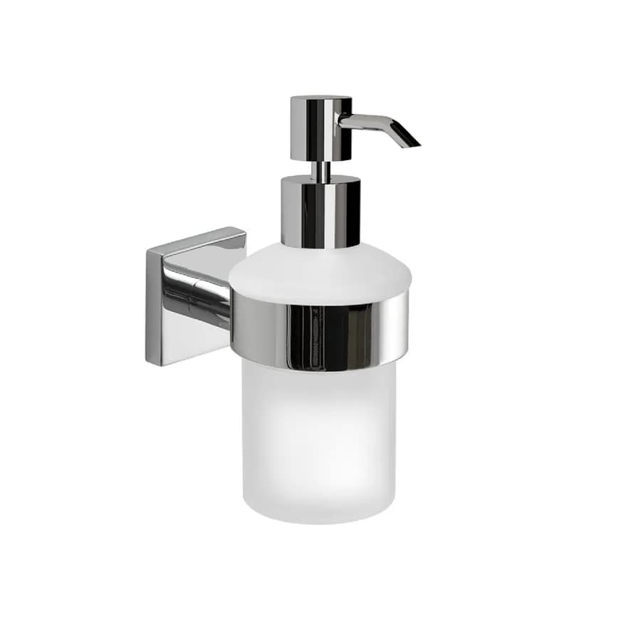 Dosasapone a muro in acciaio inox cromo e vetro satinato - Fuji di Gedy