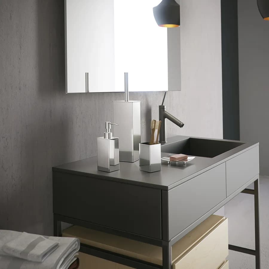 Dosasapone d'appoggio in acciaio inox cromo - Nemesia di Gedy