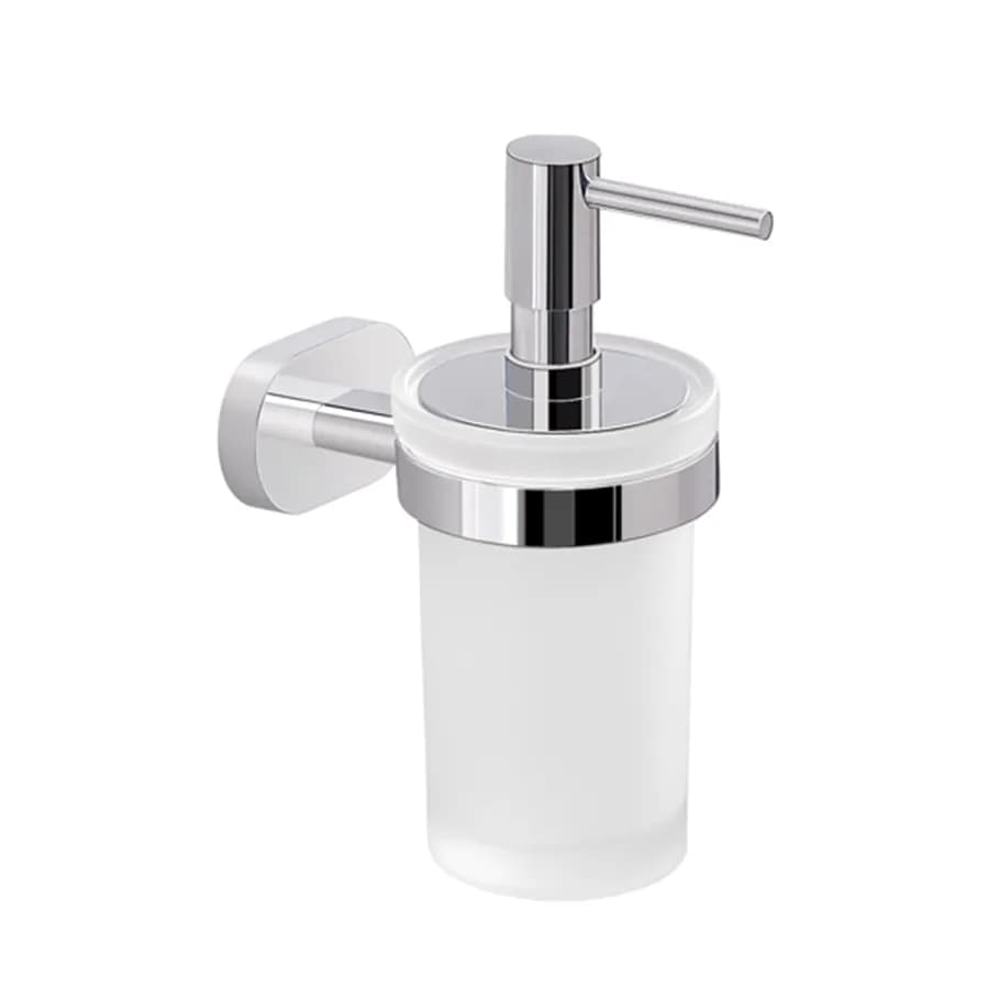 Dosasapone in acciaio inox cromo e vetro satinato - Bernina di Gedy