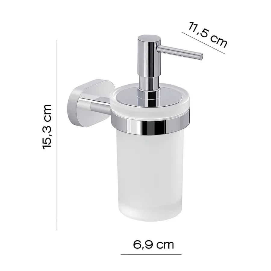 Dosasapone in acciaio inox cromo e vetro satinato - Bernina di Gedy