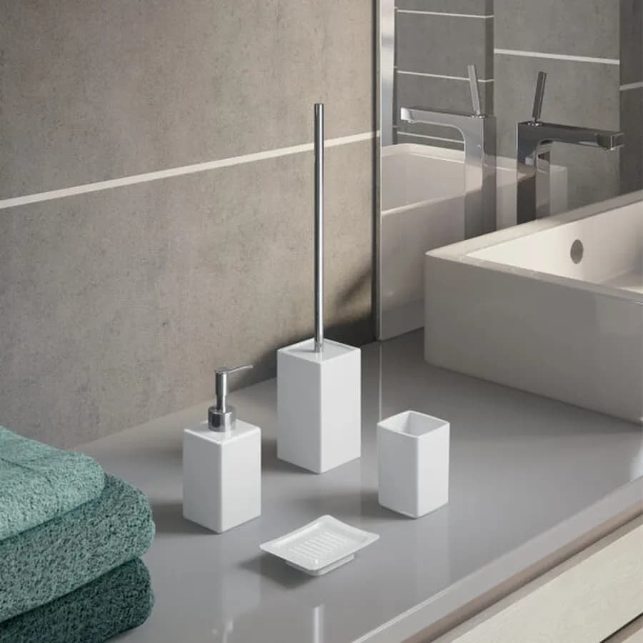 Dosasapone in ceramica bianco con erogatore cromo - Verbena di Gedy