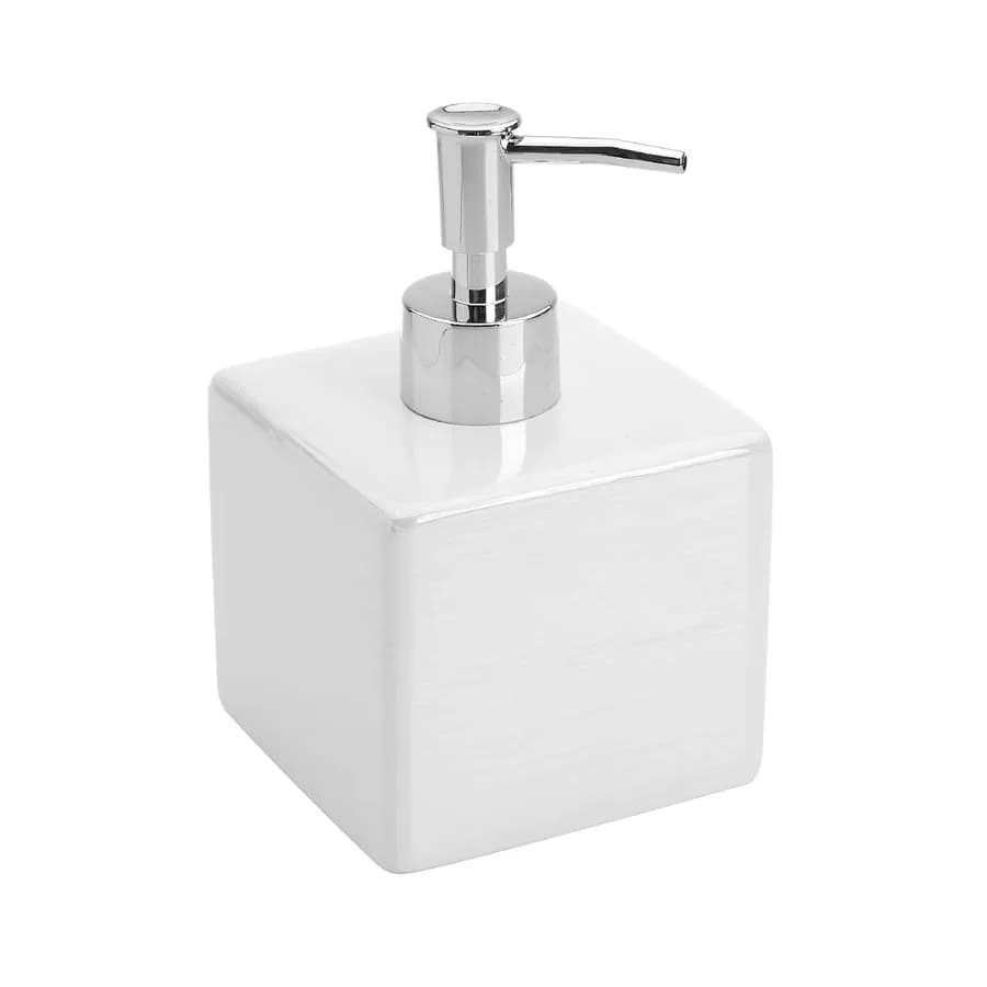 Dispenser sapone in ceramica bianco lucido - Linea Cuba