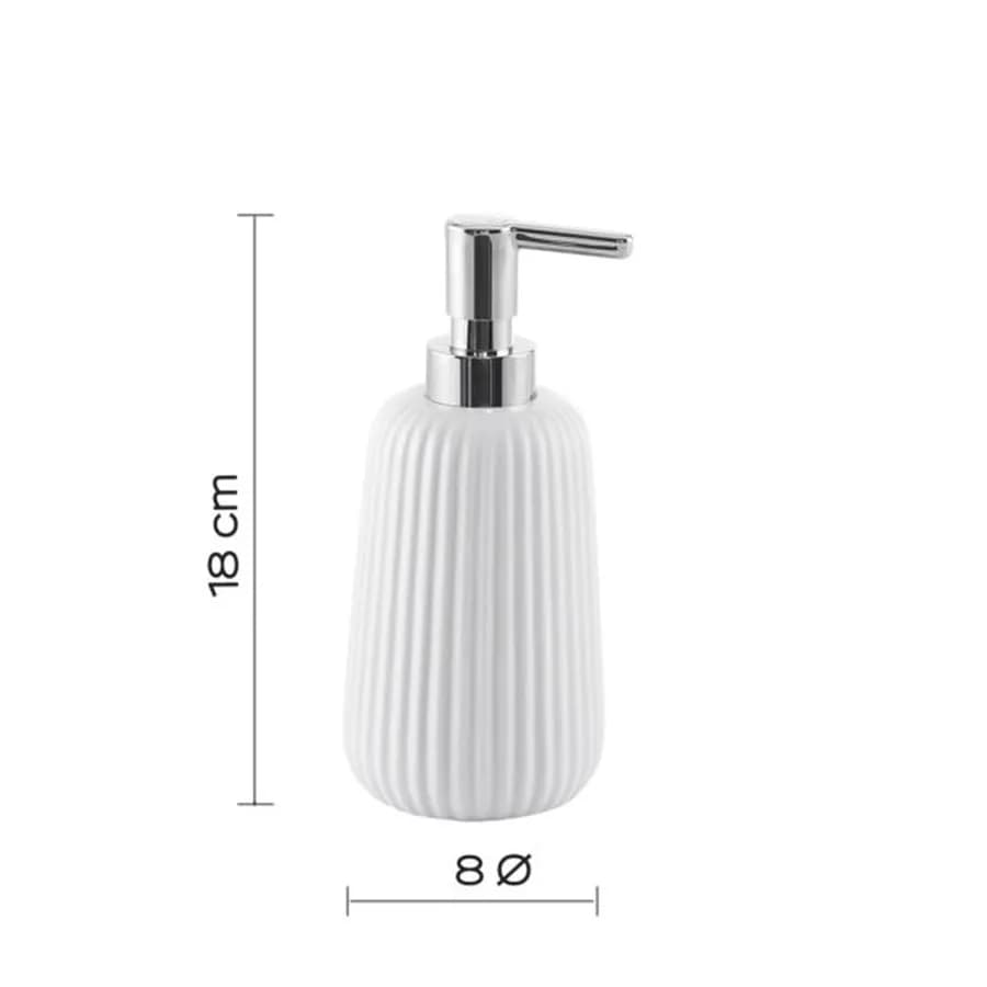 Dosasapone in ceramica bianco rigato - Marika di Gedy