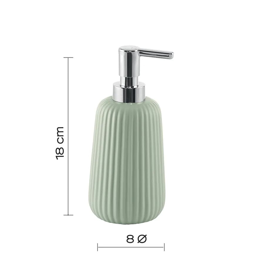 Dosasapone in ceramica verde menta rigato - Marika di Gedy