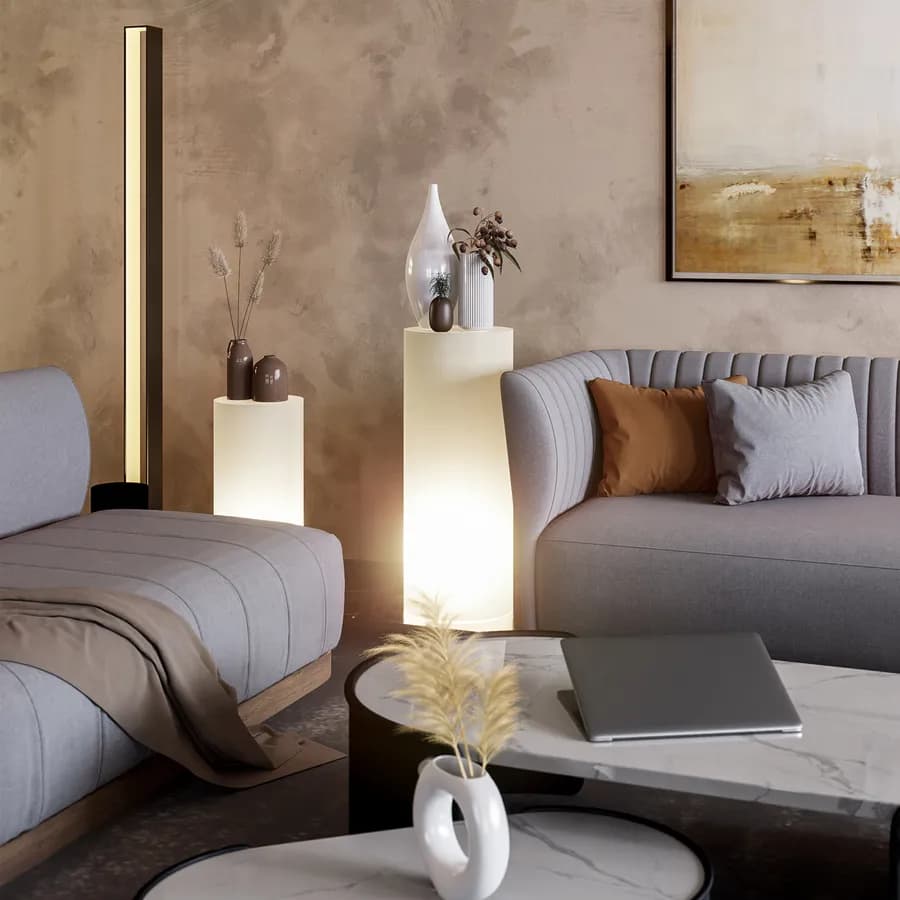 Espositore a colonna 90 h cm in polietilene neutro con kit luce