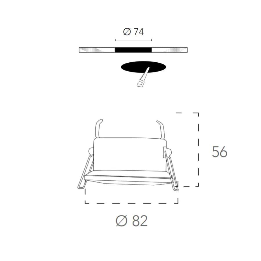 Faretto ad incasso Ø 8,2 cm in acciaio nickel