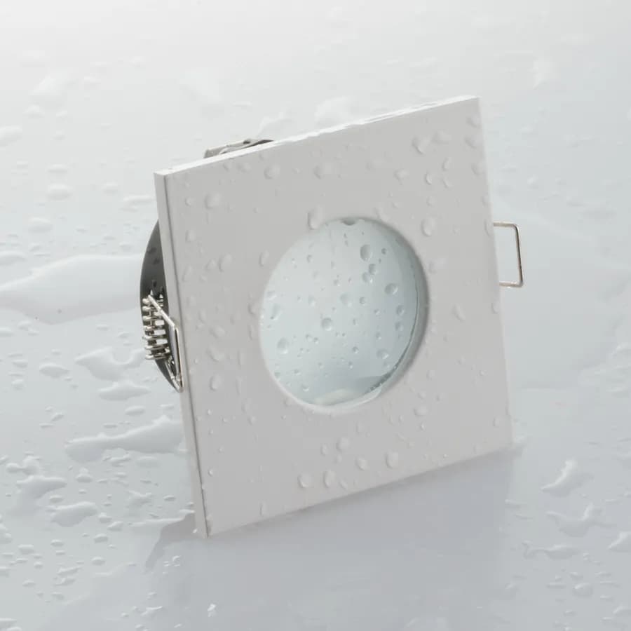 Faretto ad incasso 8,2x8,2 cm in acciaio bianco