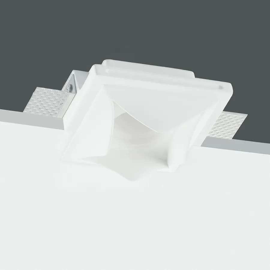 Faretto incasso 12x12 cm in gesso bianco