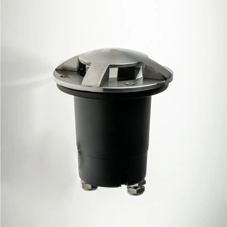 Faro carrabile da incasso a pavimento diametro 10,5 cm in acciaio inox