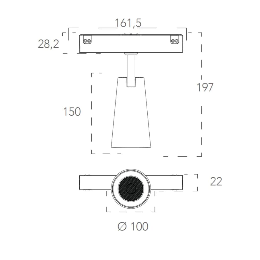 Faro luce spot orientabile luce calda 16,15x2,8x19,7h cm da 30w alluminio nero opaco - Power