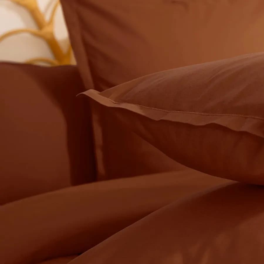 Federa per guanciale 63x63 cm in cotone terracotta - Bellini